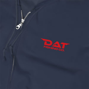 Zip Up Hoodie - Embroidered DAT in Red